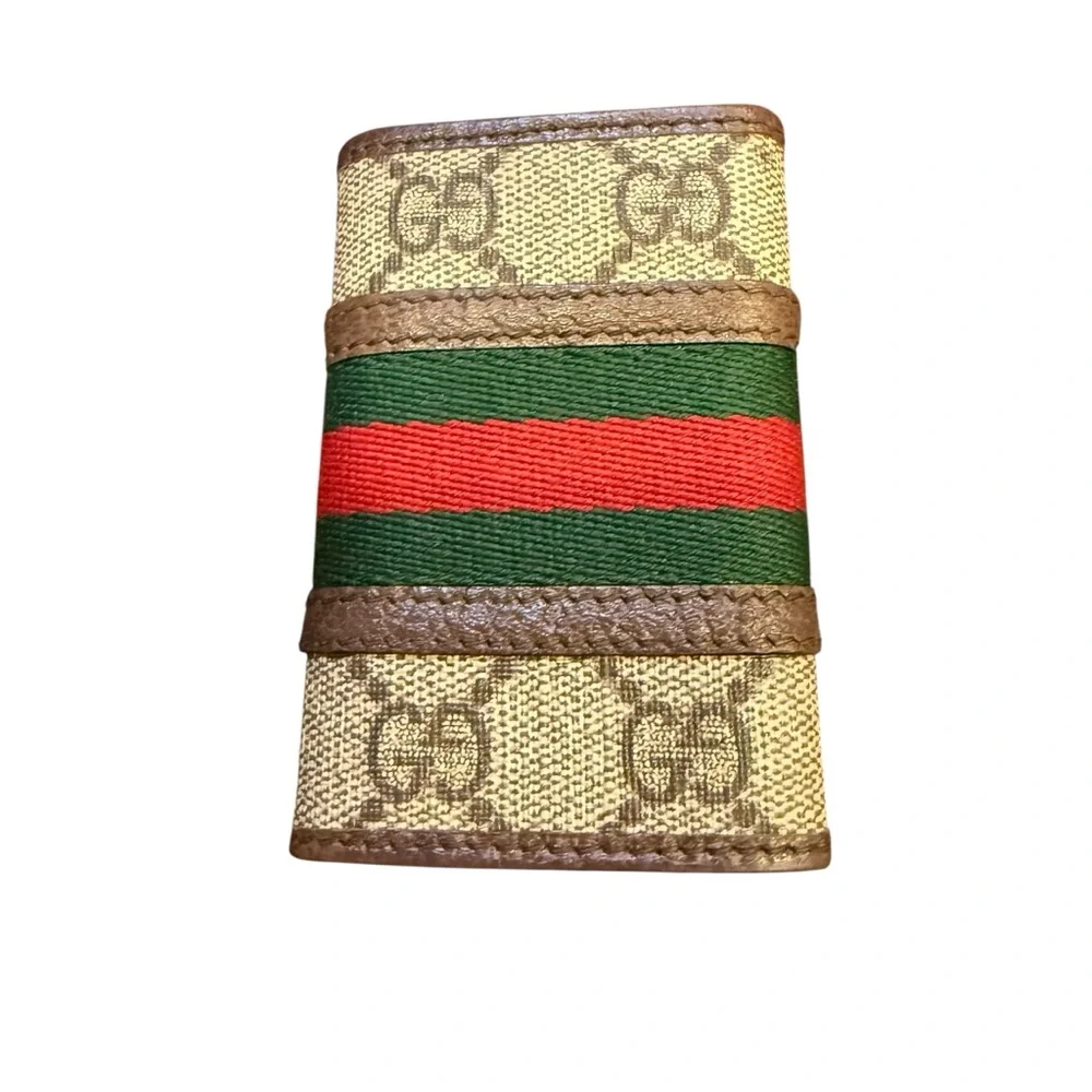 Gucci Ophidia Key Case in Iconic GG Supreme Canvas and Leather Trim